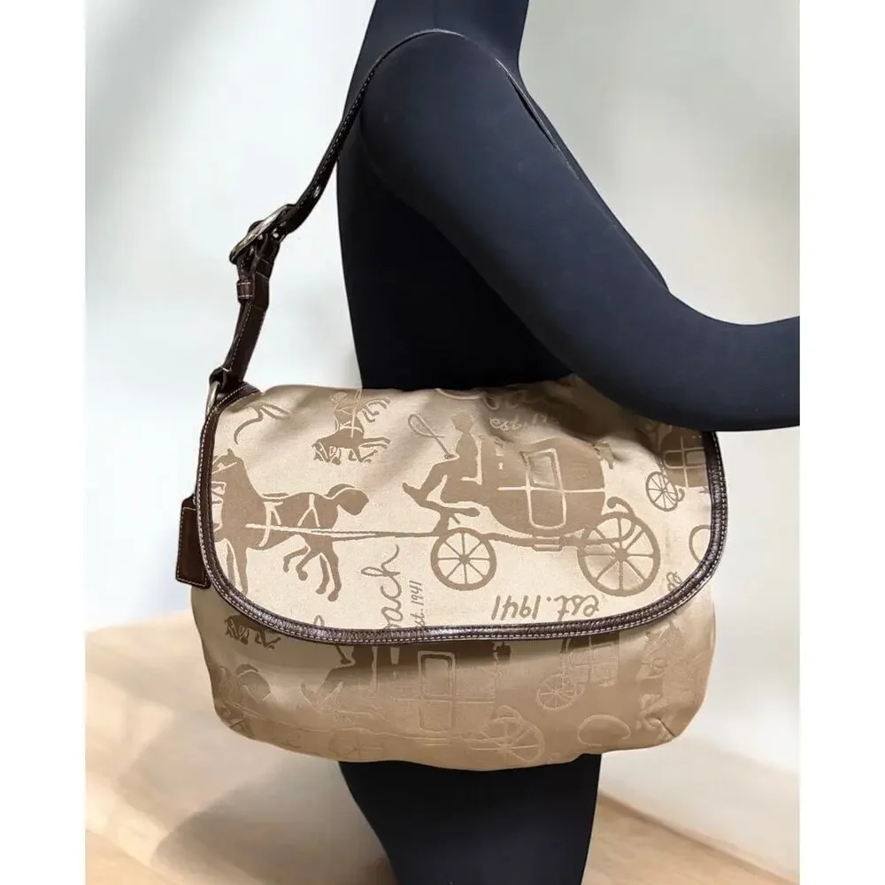 Y2K Coach F14888 1941 Horse & Carriage Flap Bag & Pleated Wristlet